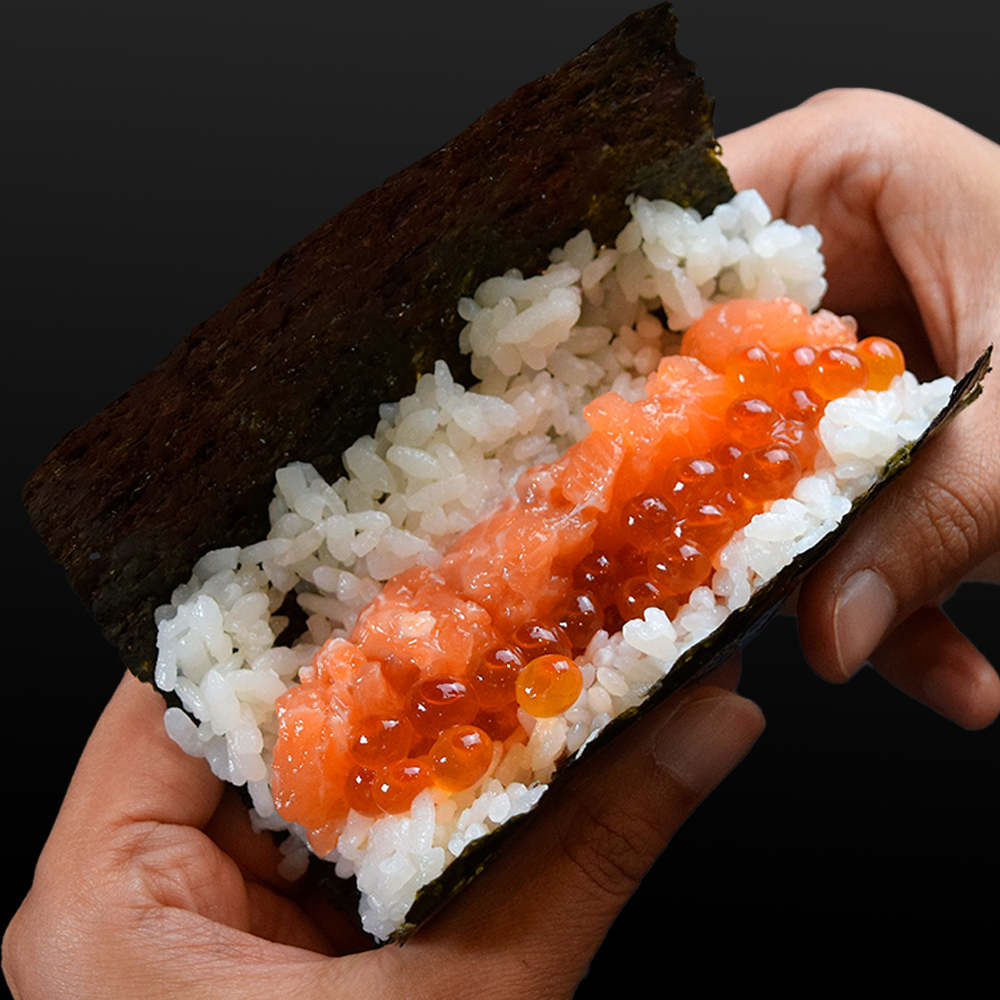 Click to expand image of Salmon Ikura Handroll.